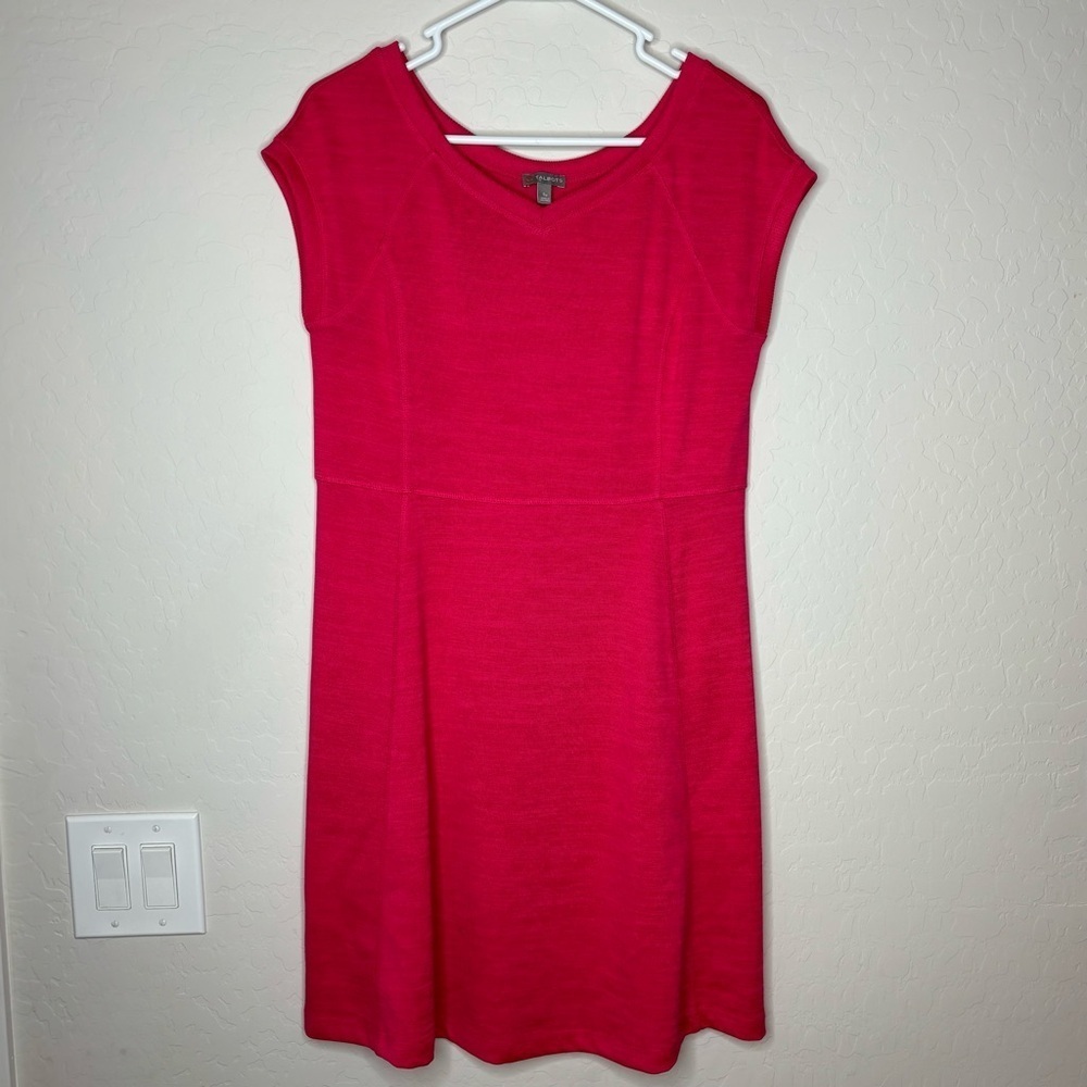 Talbots Dress Women Small Petite Pink Causal Short Sleeve Basic Office Everyday